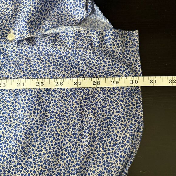 Khakis of Carmel Shirt Mens Sz 16.5/42 Blue Floral Long Sleeves Button Up Italy - Picture 12 of 12